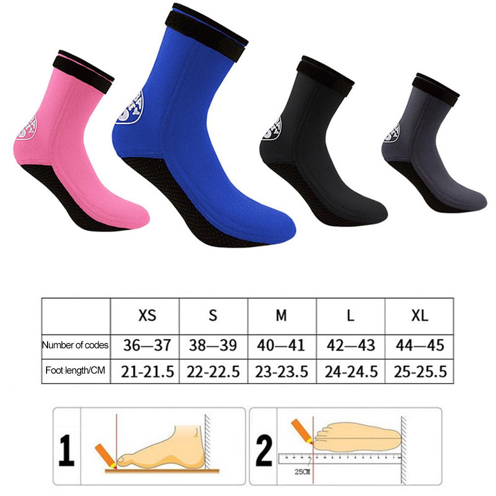 3mm 1 Pair Diving Socks Comfortable Adjustable Anti-slip Cold-proof Swimming Socks For Snorkeling Walking