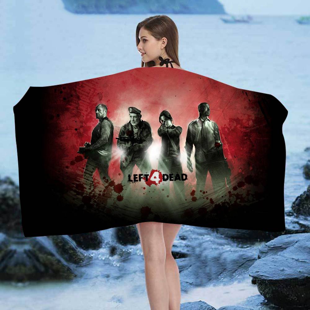 Action Game L-Left 4 Dead Beach Towel Colorful Bath Towels for Girl Microfiber Quick Dry Custom Sand Free Beach Yoga Spa Gym