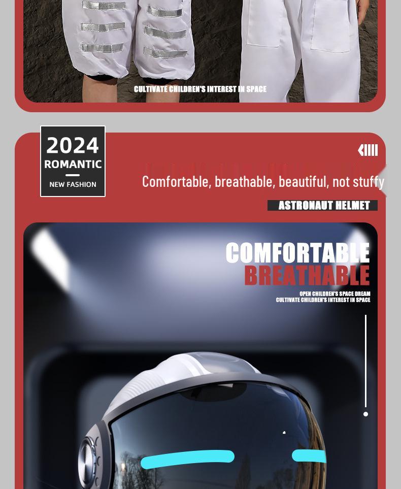 Kids' Short-Sleeve Space Astronaut Costume with Light-Up Helmet