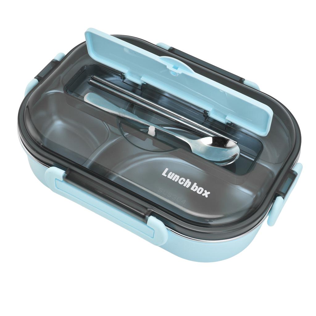 1.3L Thermal Lunch Box Stainless Steel 5 Compartments Lunchbox with Chopsticks Spoon for School