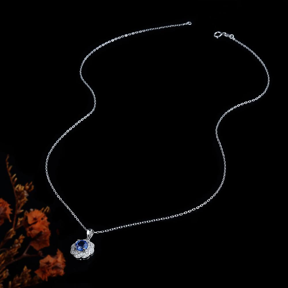 Návrh ve tvaru květu prsten náušnice přívěsek náhrdelník přírodní kyanit 925 Sterlingové stříbro jemná šperková sada pro ženy Dárky k narozeninám