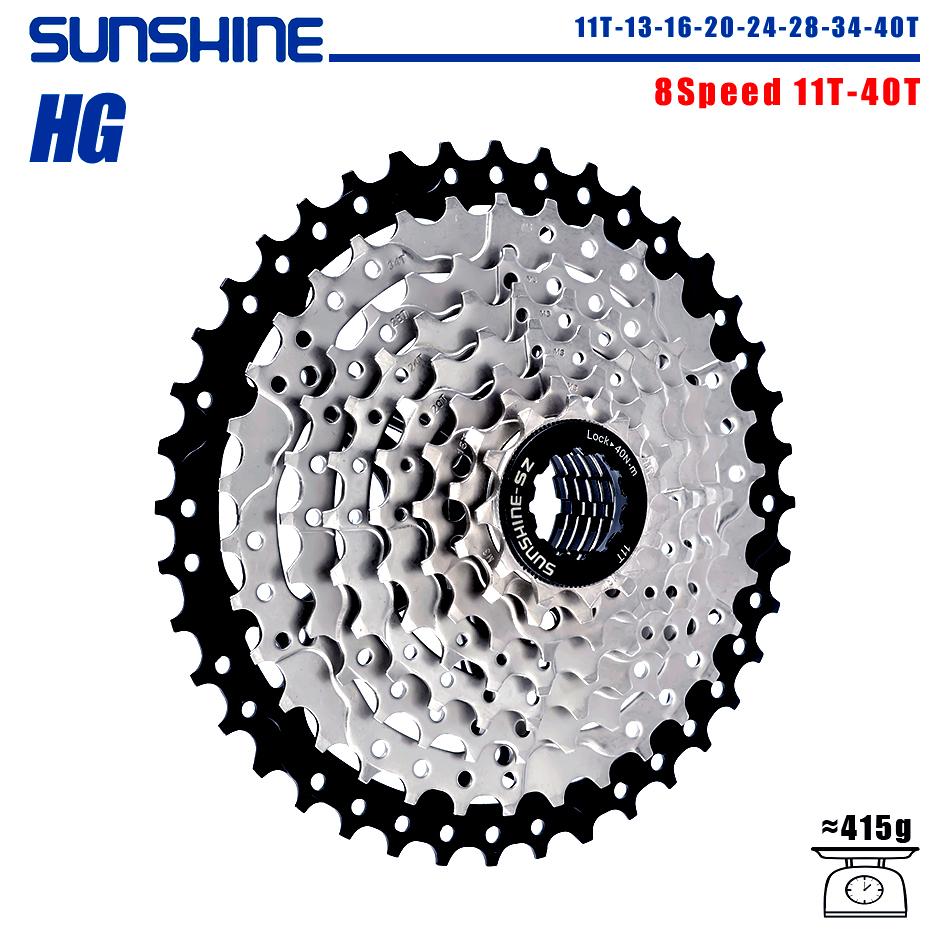 SUNSHINE Fahrradkassette 8/9/10/11/12-fach MTB Ritzel 11T-32T/36T/40T/42T/46T/50T/52T HG-Struktur Freilauf für SHIMANO/SRAM
