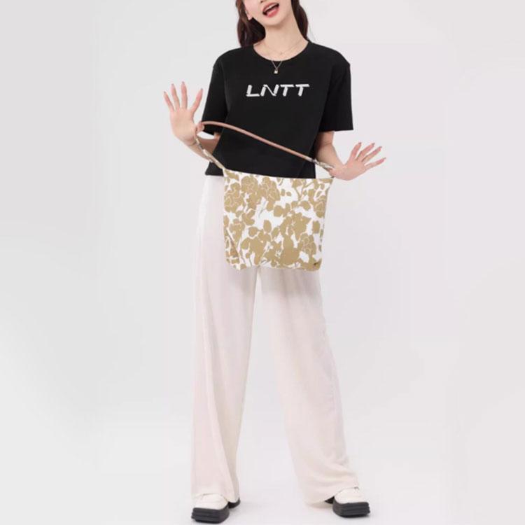 Li-Ning Letter Round Neck Versatile Thin Loose Short Sleeve Drop Shoulder T-Shirt Unisex T-Shirt Black AHSU869-1