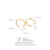 Eetit Pearl Drop Dangle Hoop Earrings Round Imitation Beads Fashion Daily Stainless Steel Korean Chic Quality Jewelry Waterproof