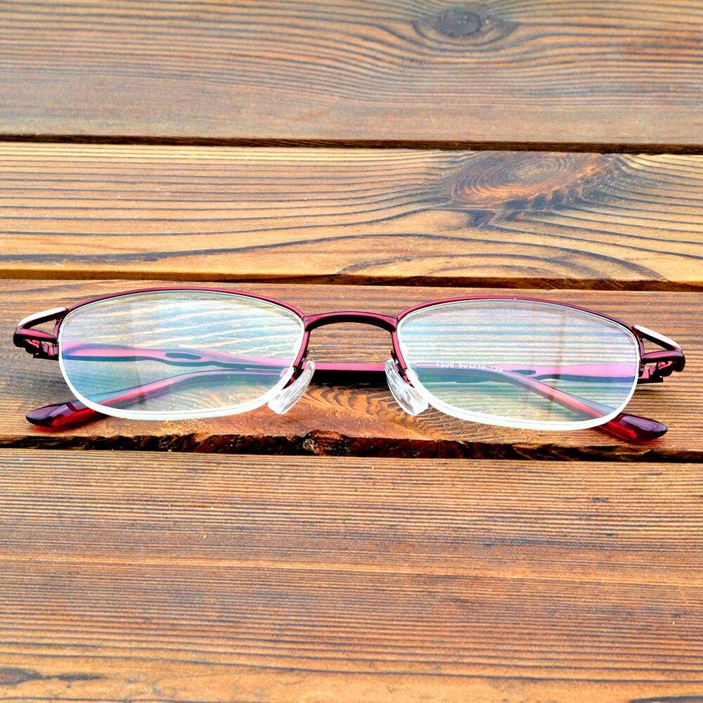 Titanium Alloy Frame Half-rim Spectacles Multi-coated Lenses Fashion Reading Glasses +0.75 To +4 with PU CASE