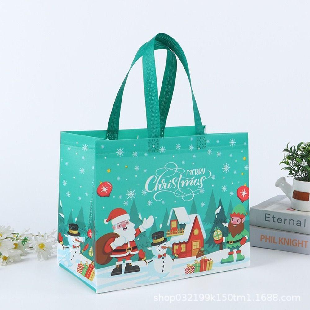 Portable Non-Woven Fabric Christmas Bag Santa Claus Candy Gift Packaging Gift Bag Party Merry Christmas Candy Bag 14x16cm