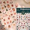 Christmas Cookies Snowflake Christmas Tree Gingerbread House Gold Stamped 3D Self Adhesive Nail Art Sticker Xmas Manicure Decals