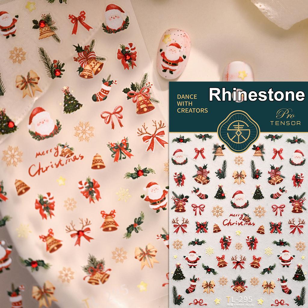 Christmas Cookies Snowflake Christmas Tree Gingerbread House Gold Stamped 3D Self Adhesive Nail Art Sticker Xmas Manicure Decals