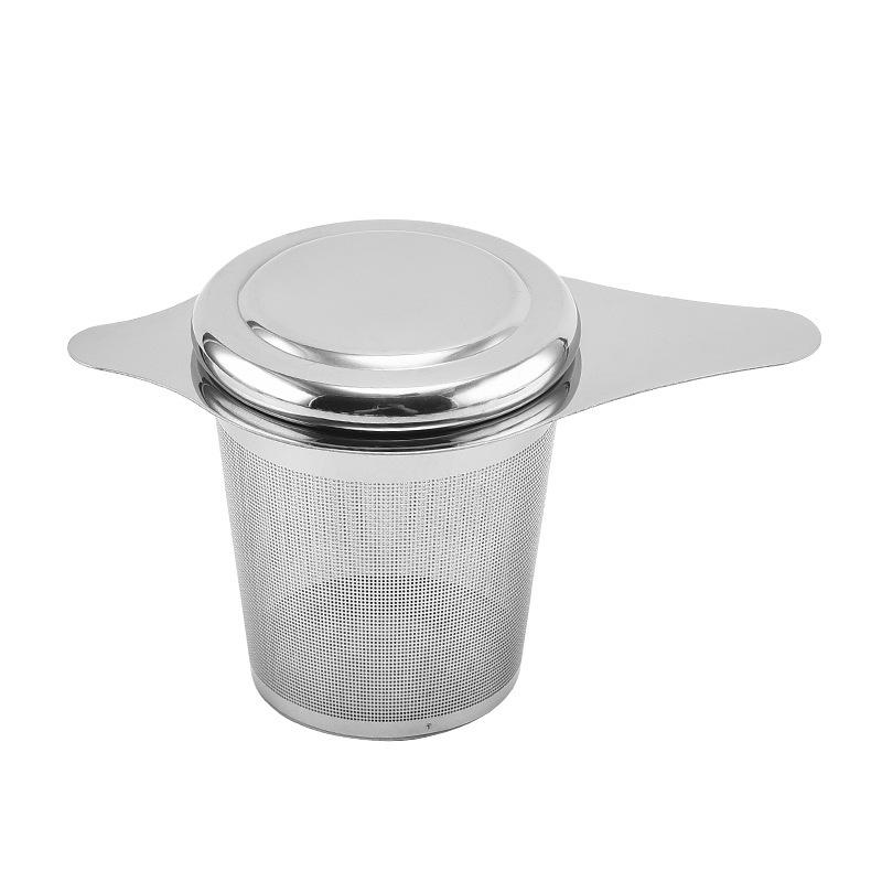 Tee-Ei aus Edelstahlgewebe mit Deckel, wiederverwendbares Tassensieb, loser Gewürzfilter für Teekannen, Tassen zum Aufbrühen von Kaffee