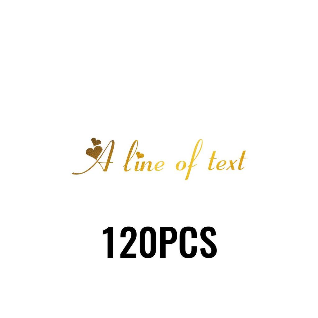 30-240Pcs Custom Text Rectangle Transparent Golden Foil Stickers, Personalized Wedding Labels, Customized Birthday Stickers,