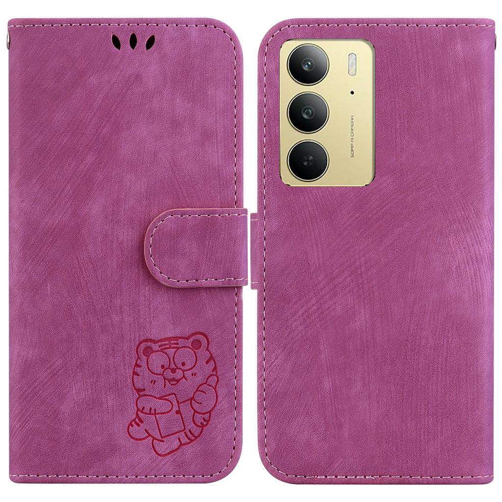 For Realme C75 4G Wallet Case Tiger Imprint Leather Shockproof Phone Cover
