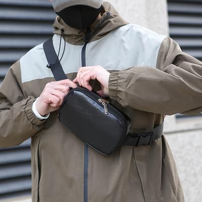 Marsupio Minimalista Unisex - Marsupio in PU Monocolore per Telefono e Oggetti Essenziali (Popolare borsa a tracolla per il pendolarismo)