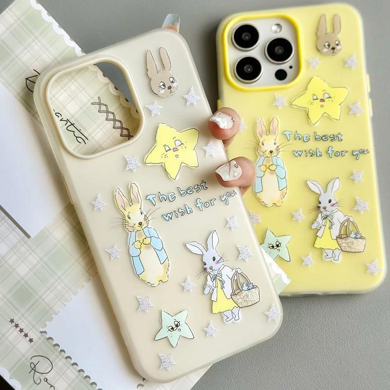 Star Rabbit Is Suitable for Apple 16/17promax Mobile Phone Case iPhone15 Skin Matte 13/12 Jelly 14.