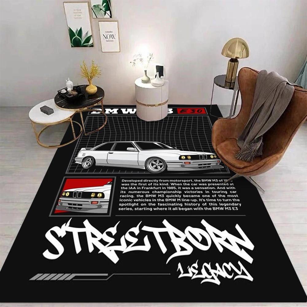 Tappeto Decorazione Stanza Casa Esterno Decorazione Tappeto da Corsa Pattern Auto Bandiera GTR JDMs Antiscivolo Lavabile Tappetino Stile Gioco