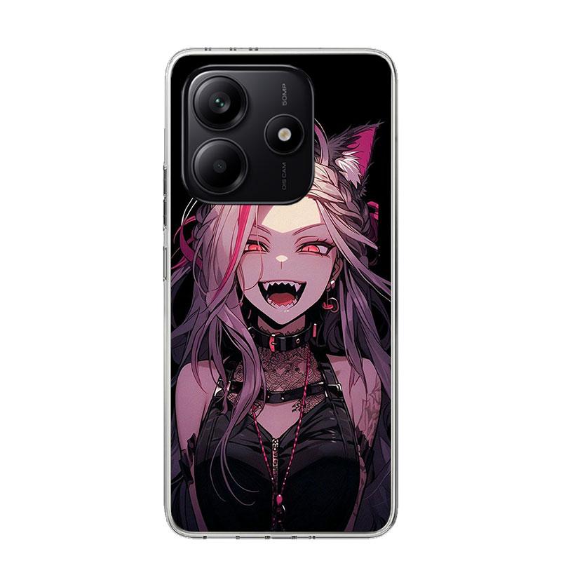 Cartoon Cool Demon Girl Phone Case For Xiaomi Redmi Note 15 14 13 12S 12 Pro Plus 11S 11E 11 11T 10S 10 Art Soft Pattern Cover R
