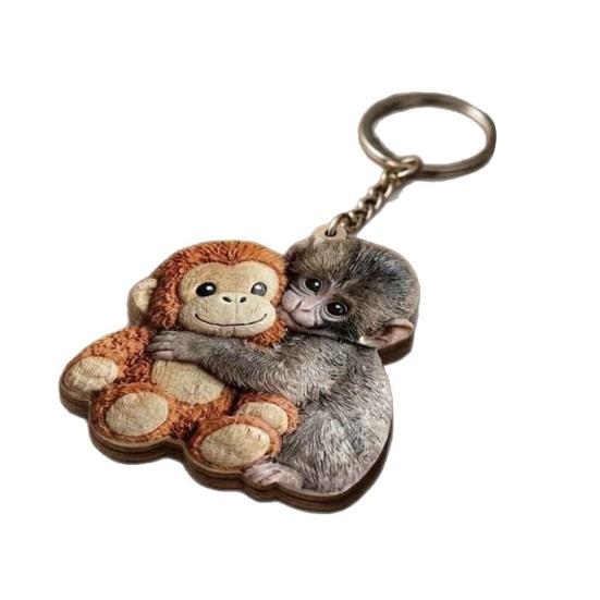 Skydda Punch The Monkey Nyckelring Lättväska Berlock Mini Tillbehör Plånboksberlock Ryggsäcksdekoration