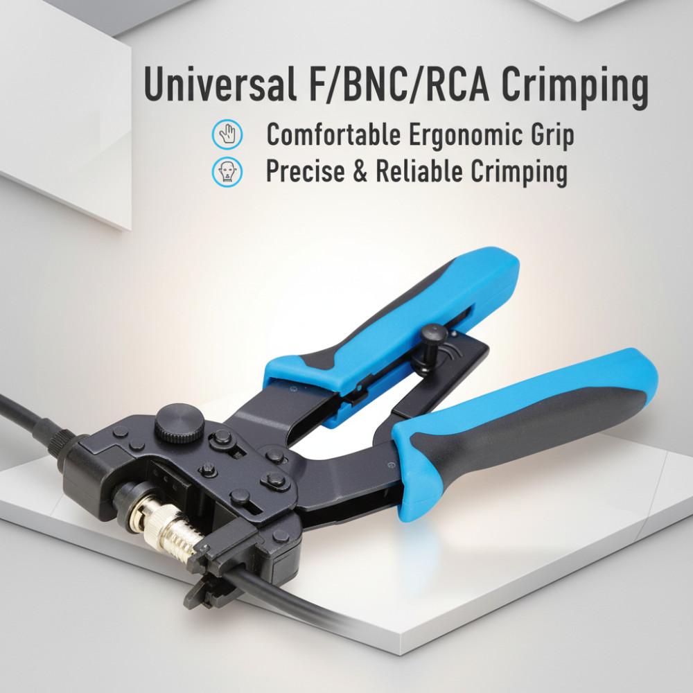 TL-H510B 0,5-6MM2 PROFESSIONELLES KOMPRESSIONS-CRIMPWERKZEUG Zum Crimpen von F, BNC, RCA, RG 59, RG 6 F-Typ-Kabelzangen
