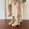Two Piece Long Short Boots Womens Shoes  Autumn Winter New Detachable Women's Boots High-heeled Thick Soled High Boots Women