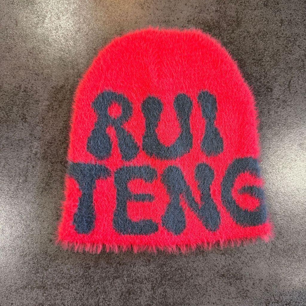 Ruiteng Letter High Top No Brim Knit Beanie With Windproof Design For Teenagers And Couples