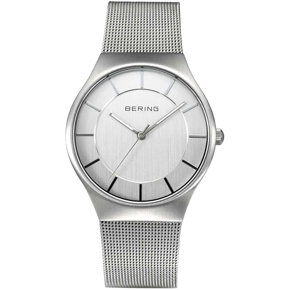 Bering Unisex Watch Scandinavian Design Sapphire Glass Stainless Steel Mesh Band Silver 11935-004