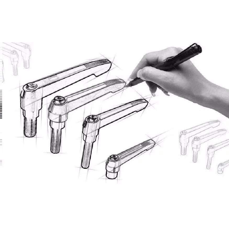4 Pieces M6 Free Shipment Clamping Lever Adjustabe Handle Lever Arm Solid Handle