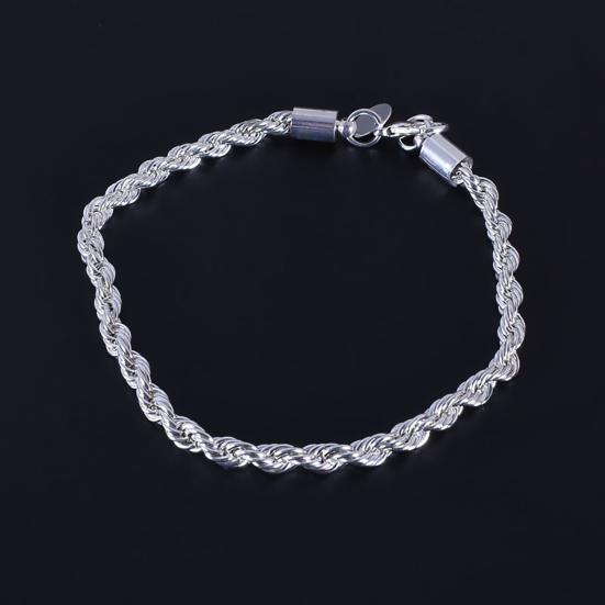 Women's Faux Silver Twist Bangle Cuff Charm Bracelet Clasp Party Jewelry
