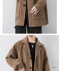 Men's Corduroy Wool Coat - Mid-Length, Loose Fit, Spring/Autumn, Hong Kong & Korean Style