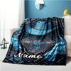 Blue Western Pattern Customize Your Name Blanket Used For Chair Office Sofa Bed Camping Soft And Warm Giving Friends And Relatives Birthday Graduation
