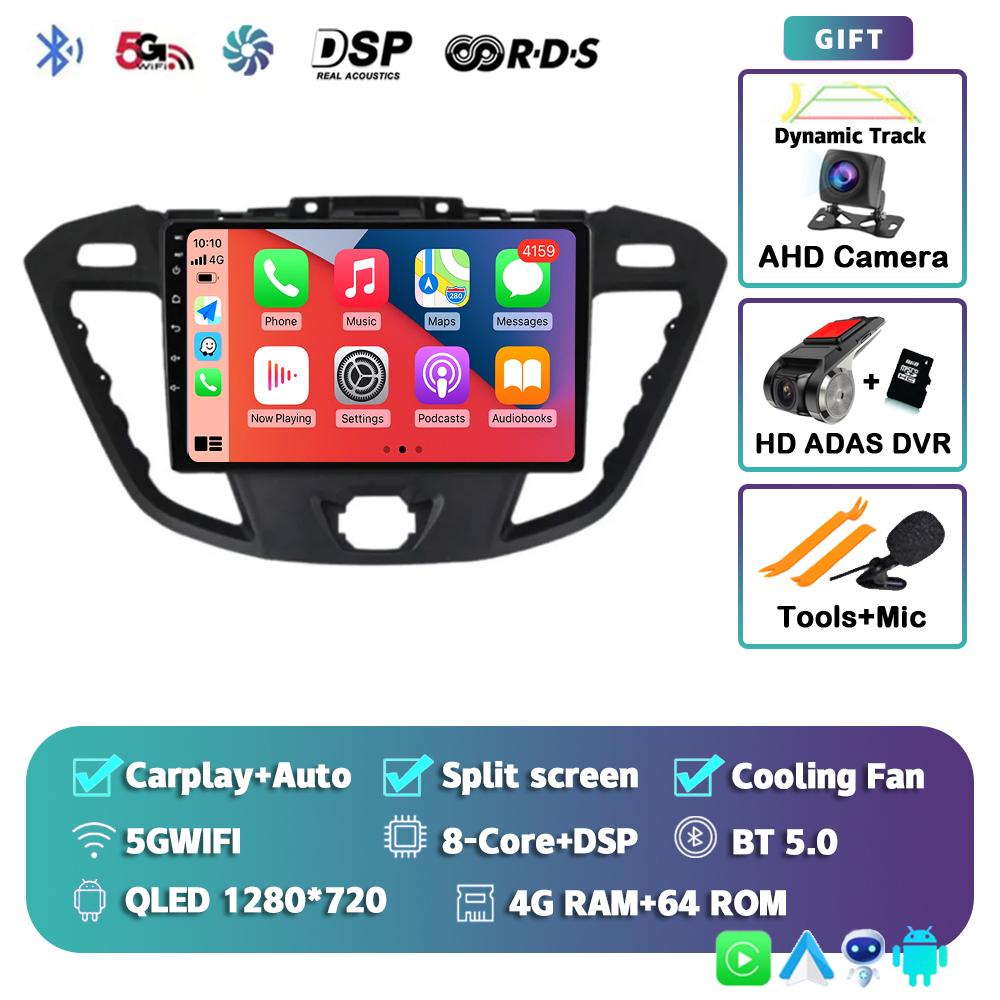 Android 14 Carplay Auto for Ford Transit Tourneo Custom 2013-2021 Navigation Car Radio 2 Din Multimedia Player Head Unit Stereo