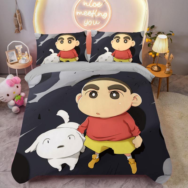 Crayon Small New Cartoon Quilt Cover Pillowcase, Bedding Set Home Kids Boy Bedroom Decoration Single Twin Twin Bed Queen Size