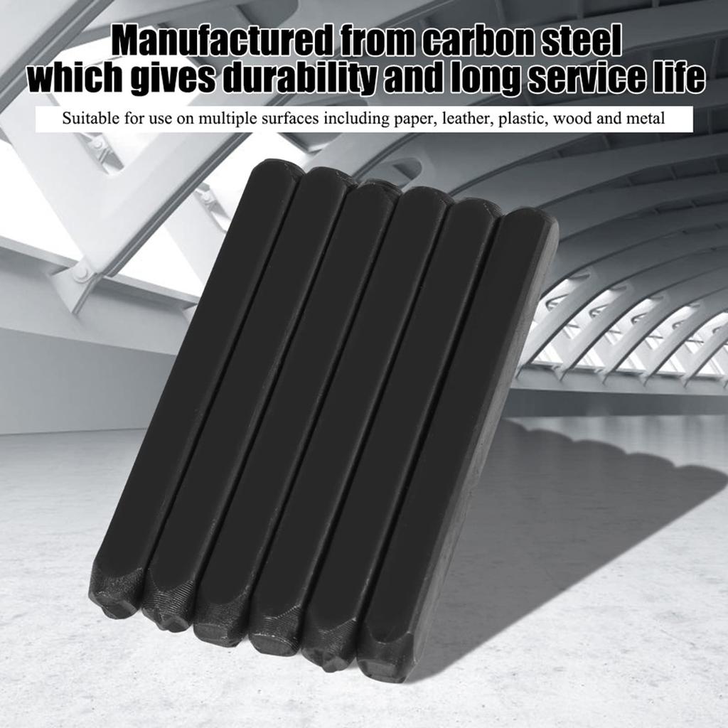 Stamping Alphabet and Numbers Handmade DIY Number Craft Includes Wooden Storage Portable 36-Piece Set, A-Z 0-9, Punch, Supplies, Box, (4mm)