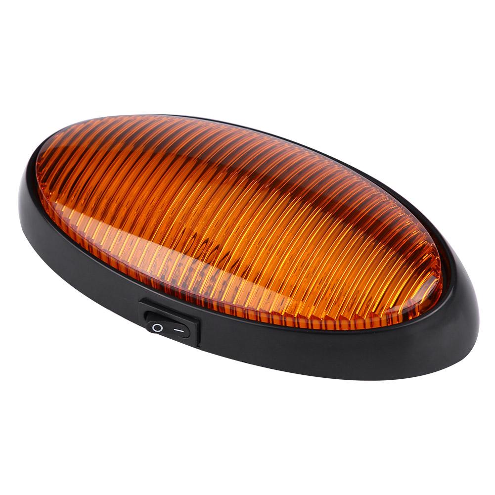 12V Car Ceiling Wall Light 16 LED for Trailer/Van/Yacht/Boat/Caravan Interior Oval Ceiling Lamp