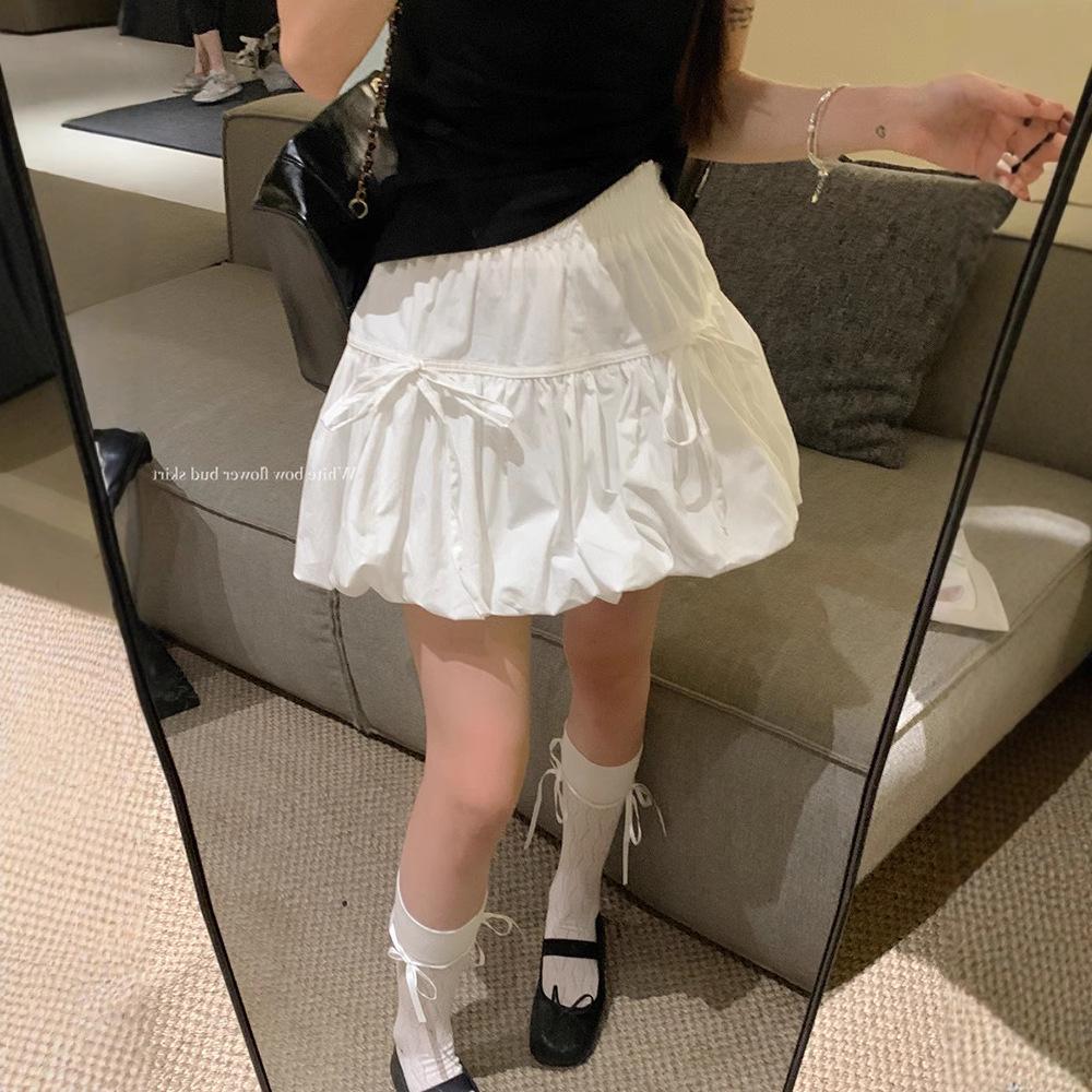 Spódnica midi A-line z wysokim stanem w kwiaty - Lato 2025 Damska wyszczuplająca puszysta