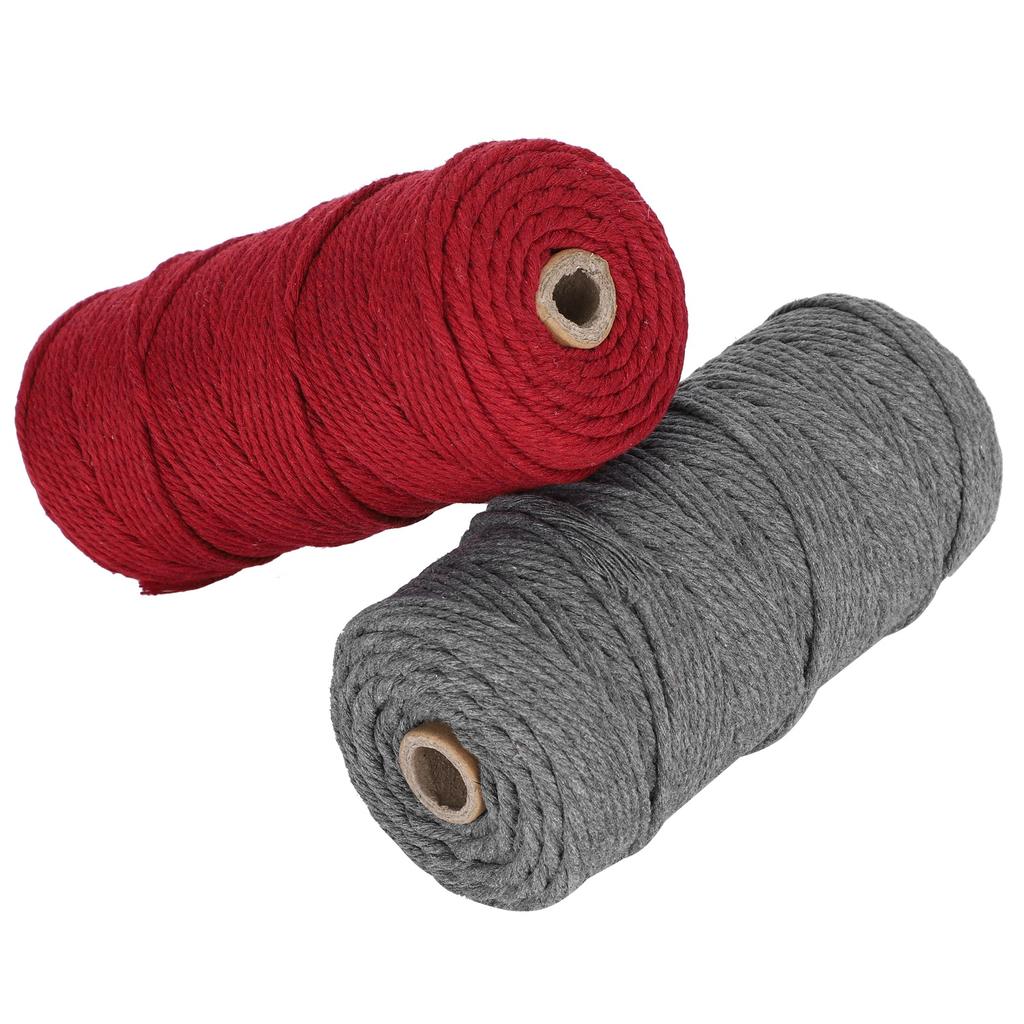2Pcs 100 Meters Cotton Yarn Meters Knitting Rope Braid Macrame Handicrafts Hand DIY Craft