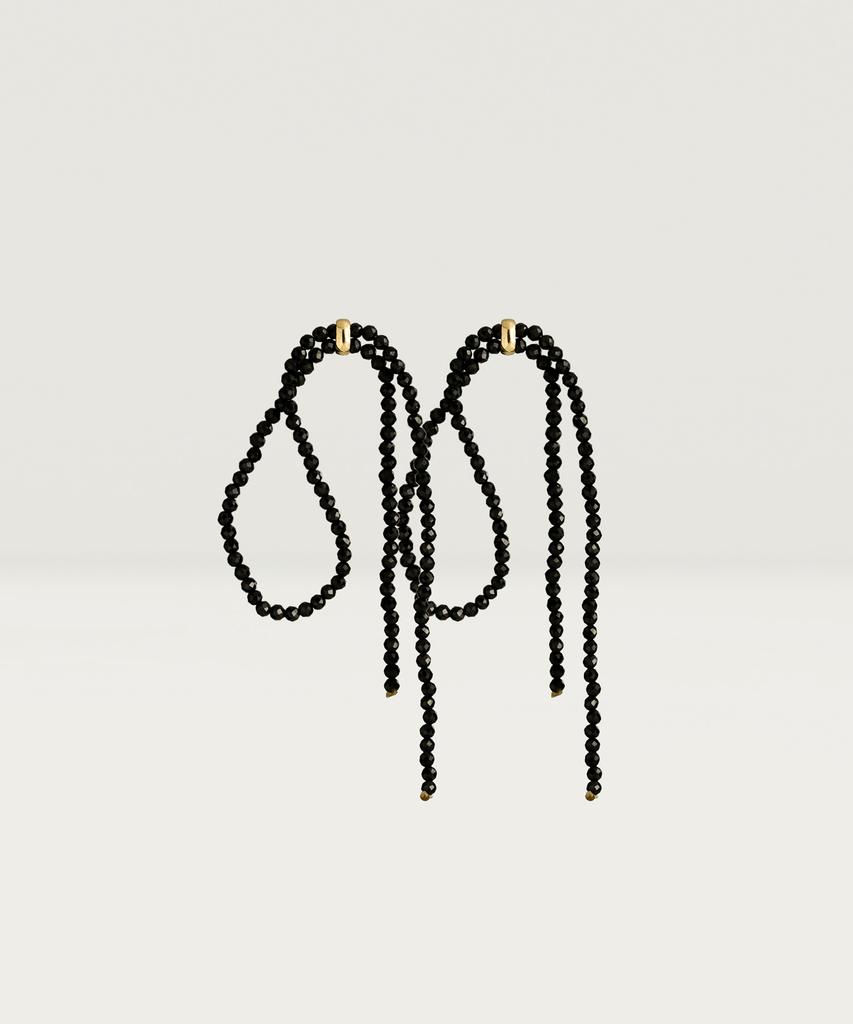 Haero Silver 925 Black Ribbon Earrings
