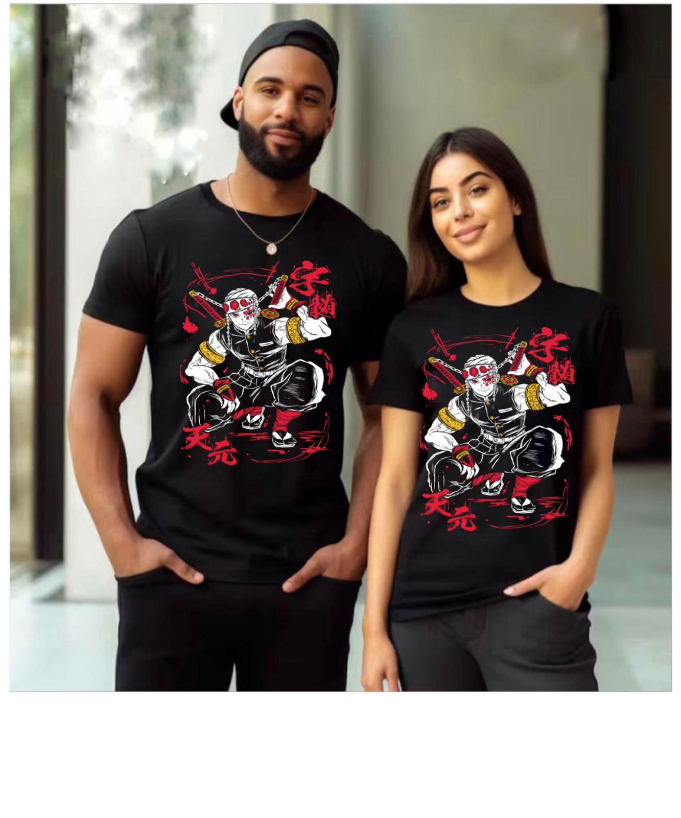 

Kimetsu No Yaiba T-Shirt Mens Womens Tees Top Anime,Manga,Zenitsu Tanjiro Demon Slayer Black Shirt 3XL