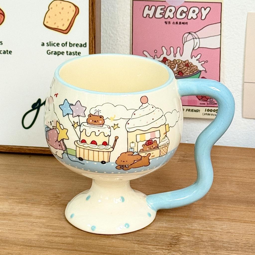 Cute Girl Goblet Cartoon Mug Ceramic Water Cup Household High-value Coffee Cup Good-looking Birthday Gift