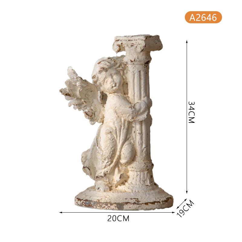 European Vintage Angel Figurine: Small Resin