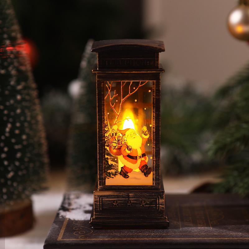 Santa Claus Christmas Lantern Candle Holder Night Light