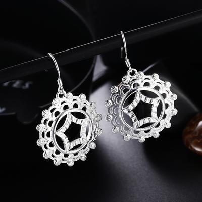 925 Sterling sølv runde stjerneformede piercing øredobber Fasjonable bryllup smykker