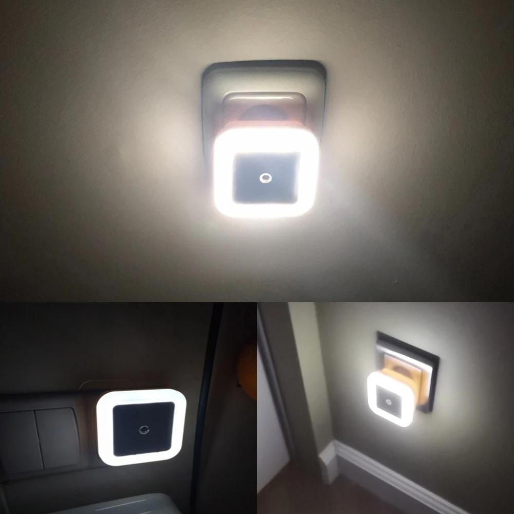 1/2PCS Veilleuse sans fil LED à détecteur de mouvement Lampe de nuit Chambre d'enfant Table de chevet Éclairage de placard Lampes à prise UE/US