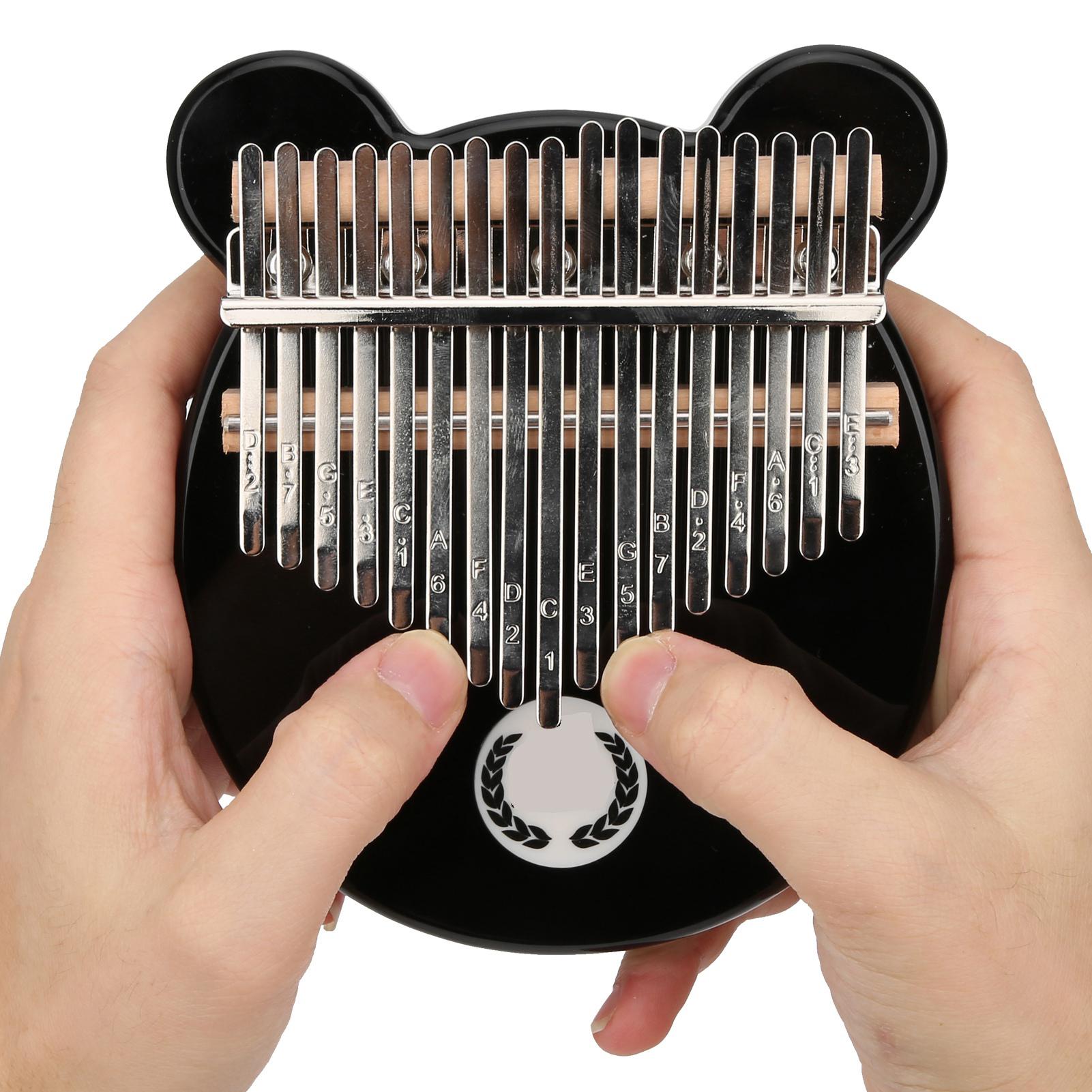 

Kalimba 17 Key Thumb Piano Acrylic Bear Shaped EQ Connecting Cable Stage Performance(Transparent )