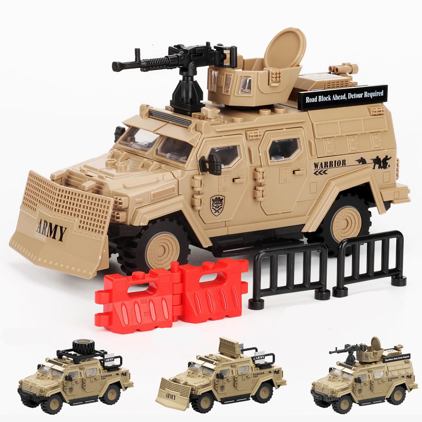 

Military Building Blocks Armored Vehicle Off-Road Vehicle Special Forces Anti-Riot Swat Vehicle Boys Assembled Children s Toys темные хаки