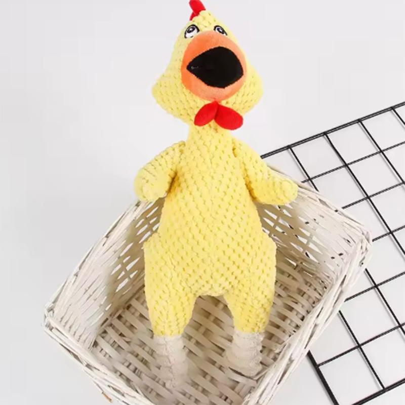 

Bite Resistant Teeth Plush Pet Dog Educational Toy Chicken Figure High Quality Self-Entertaining Toy for Dogs жовтий