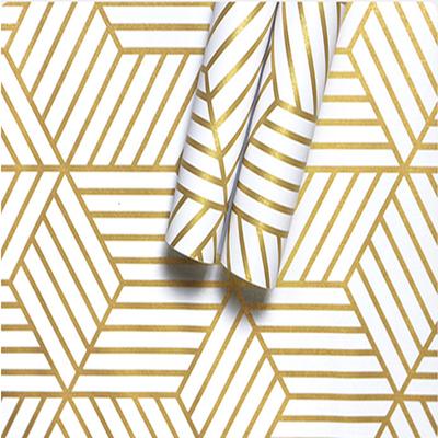 DIY Self Adhesive Geometric Hexagonal Wallpaper Peel Off Adhesive Wallpaper Detachable Vinyl Paper for Bedroom Home Decoration