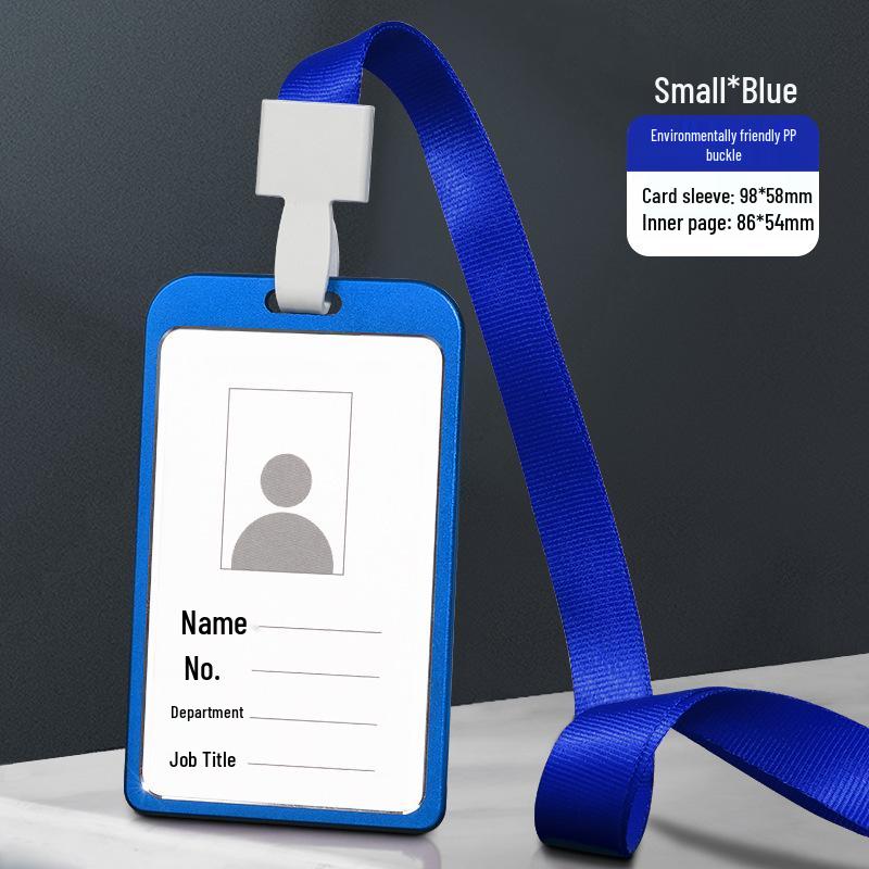 Premium Aluminum Double-Sided ID Badge Holder with Transparent Frame and Lanyard