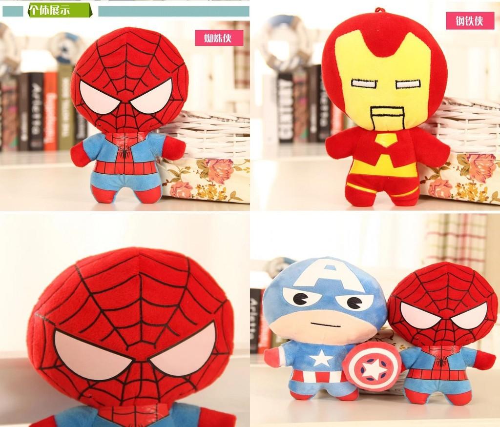Pluche Avengers Mini Poppen Met Captain America Iron Man Spider-man Hulk Thor Voor Verzamelaars