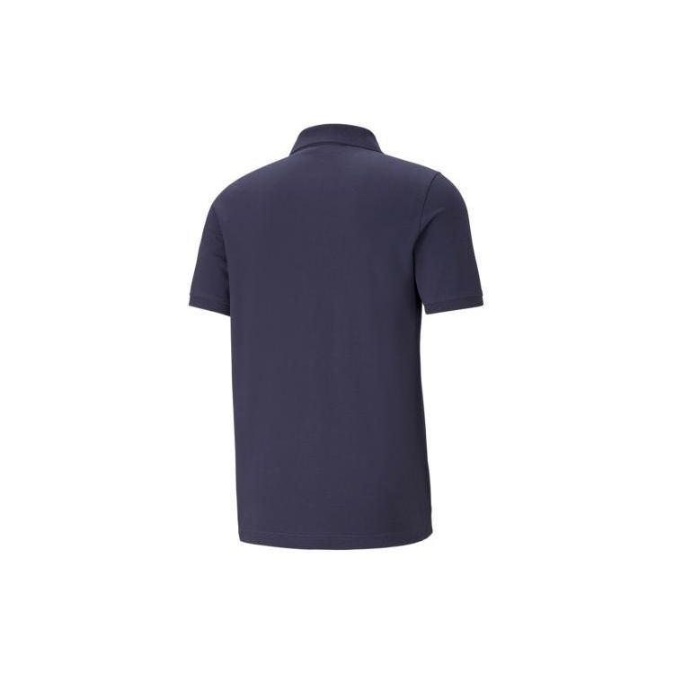 Puma Essentials Pique Logo Print Short Sleeve Polo Shirt Men tops Blue 586674-76