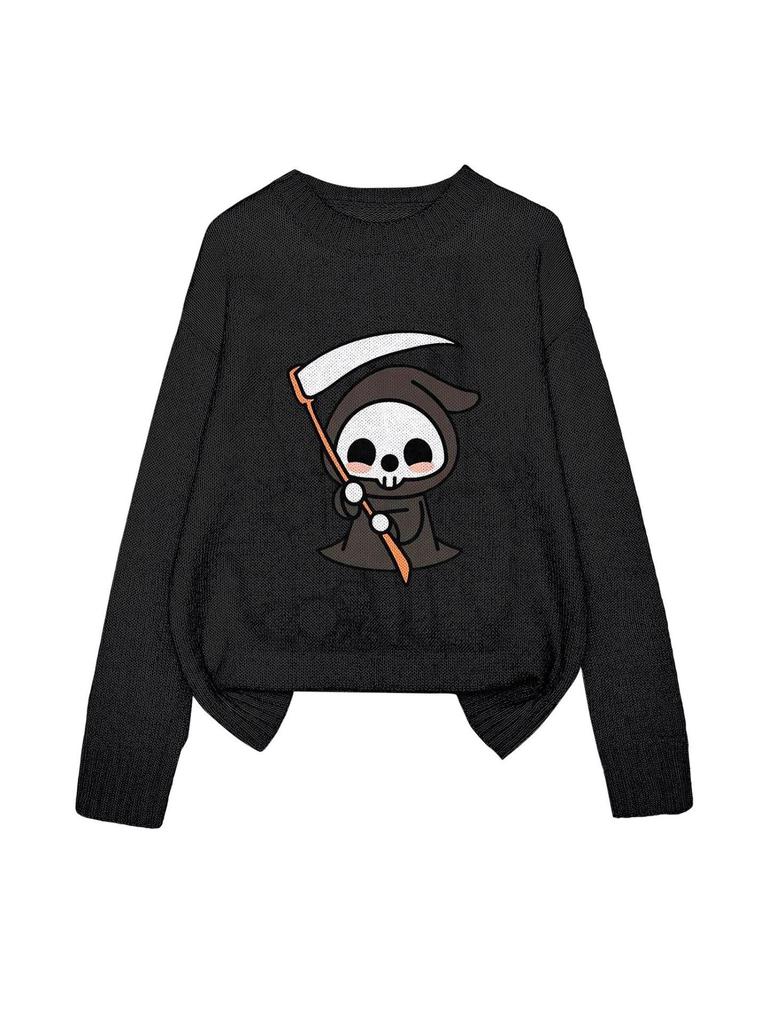 YZH-4 Halloween Printed Long Sleeve Autumn Pullover Sweater
