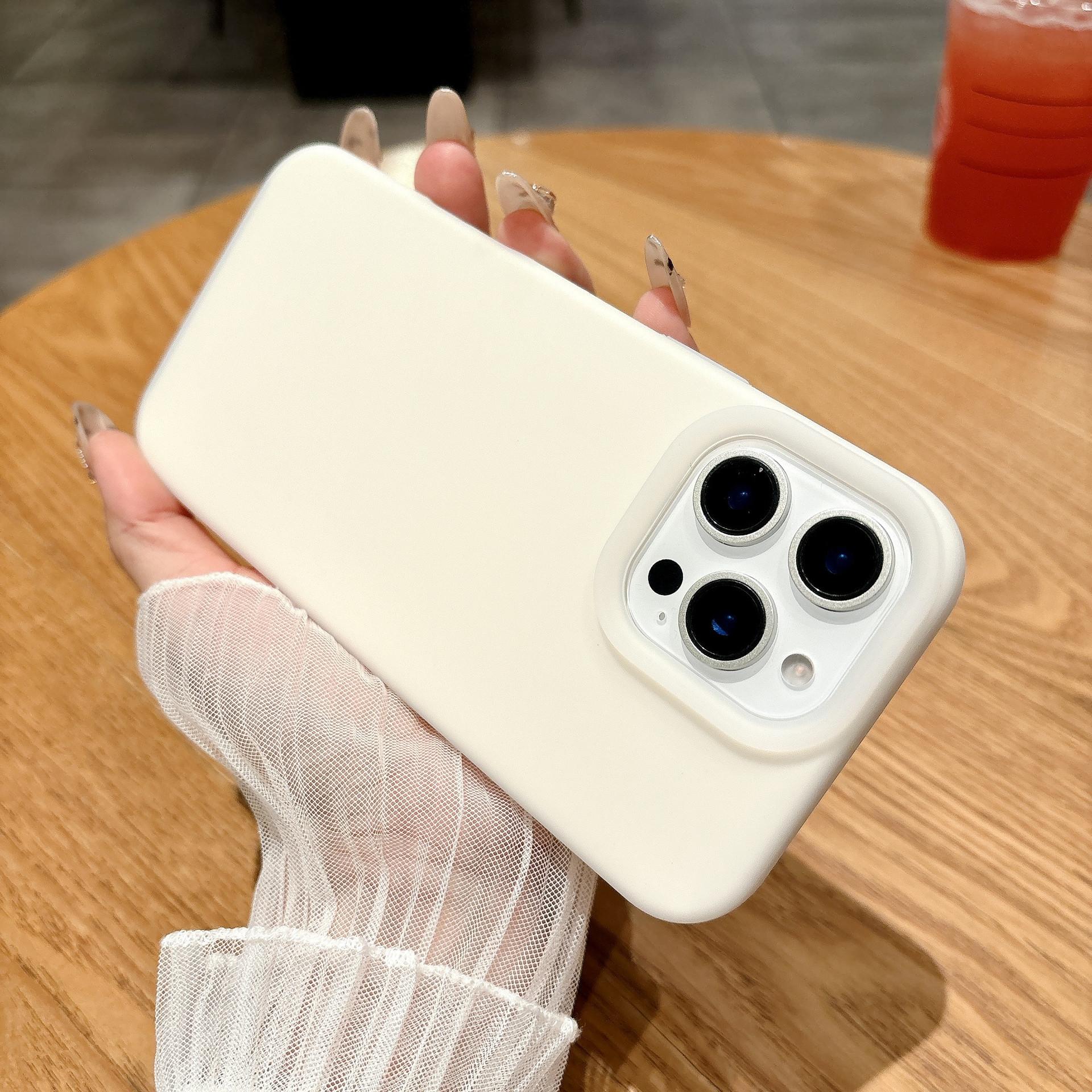 

Підходить для iPhone 16 Чохол для мобільного телефону з рідкого силікону Jelly Кнопка для фото Apple 15 Однотонний Великий отвір 14 Захисна кришка iPhone16pro